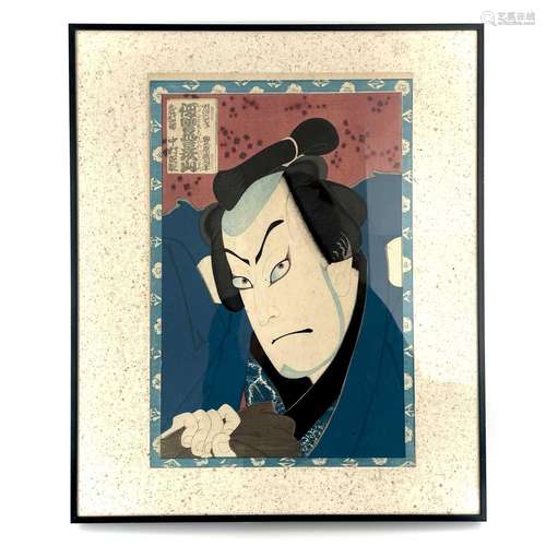 A Japanese woodblock print of a Kabuki actor, 19th century.