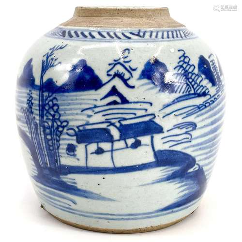 A 19th century Chinese blue and white provincial ginger jar.