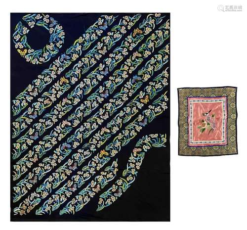 A Chinese silk embroidered rectangular panel, early 20th cen...