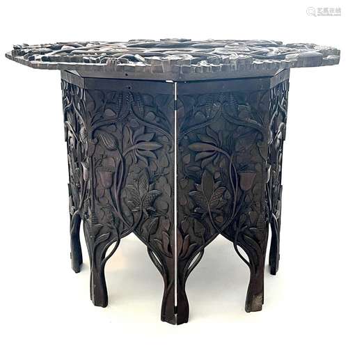 An Indian folding occasional table, late 19th century.