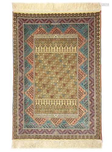 An exceptionally fine and rare Hereke silk rug.