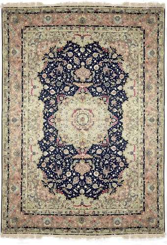 A very fine wool and part silk Tabriz carpet, North West Per...