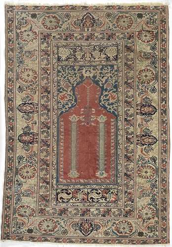 A Turkish prayer rug, circa 1920.