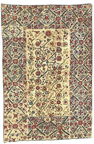 A Bokhara silk embroidered cotton susani, Uzbekistan, 19th c...