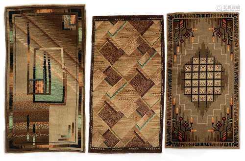 Three Art Deco Machine-Made rugs.