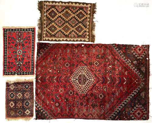 A small Hamadan rug, North West Persia.