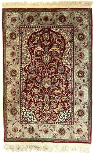 A Tabriz prayer rug, North West Persia, circa 1920.