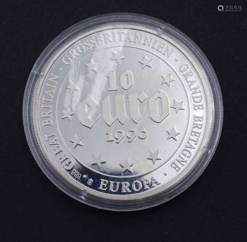 10 EURO 1996 - FEINSILBERMEDAILLE 0.999, D. 40MM, 19,9G