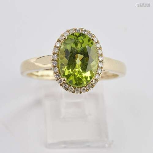 Ring, GG 585, Peridot ca. 2.65 ct., Brillant