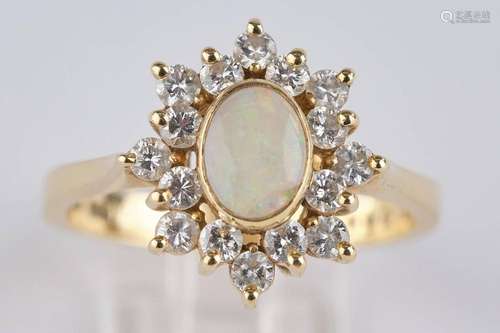 Ring, GG 750, 16 Brillanten zus. ca. 0.50 ct