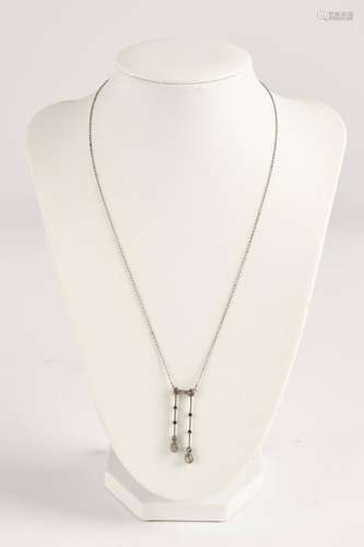 Jugendstil-Collier, Platin, Verschluss 585,