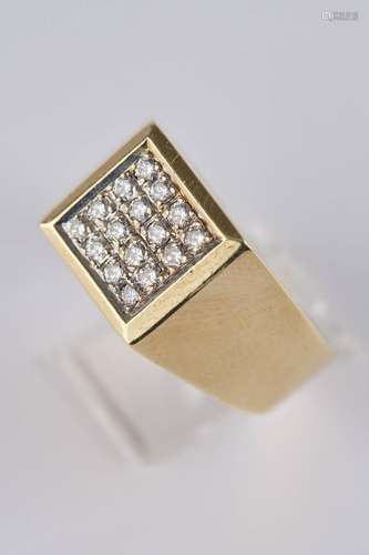 Ring, GG 585, 16 Brillanten je ca. 0.025 ct,