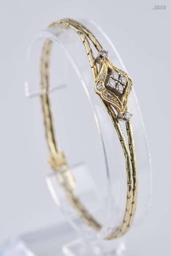 Armband, GG 750, 12 Diamanten zus. 0.45 ct.,