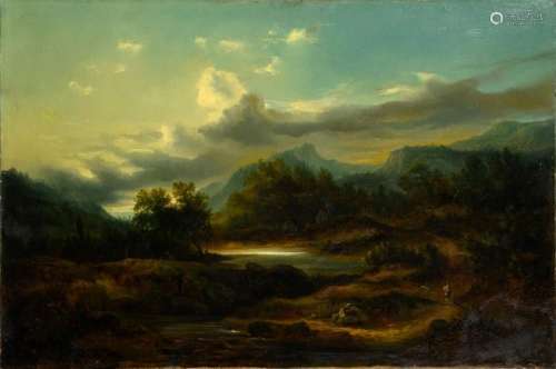 ACHENBACH, ANDREAS UMKREIS. GEBIRGSLANDSCHAFT MIT FLUSS UND ...