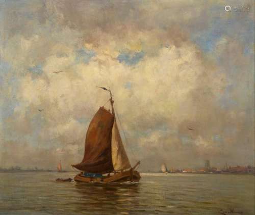 WANING, CORNELIS VAN (1861 DEN HAAG - 1929 EBD.). SCHIFF VOR...