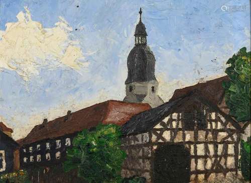 BRUCHHOLZ, OTTO (1891 - 1978 SCHLEUSINGEN). WOHL KIRCHE IN S...