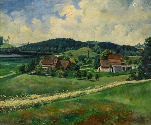 HAAS, HERMANN (1878 GIESSEN - 1935). SÜDDEUTSCHE LANDSCHAFT.