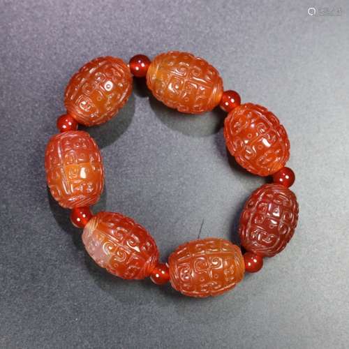 Chinese Agate Beads Bracelet