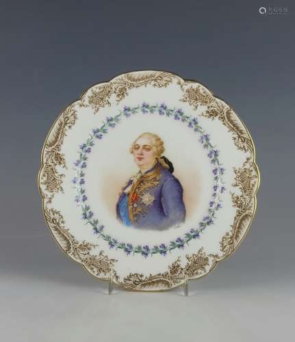 Antique French Sevres Porcelain Plate