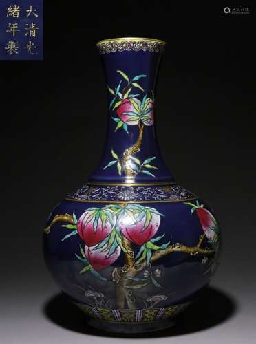 Chinese Glazed Famille Rose Porcelain Vase,Mark