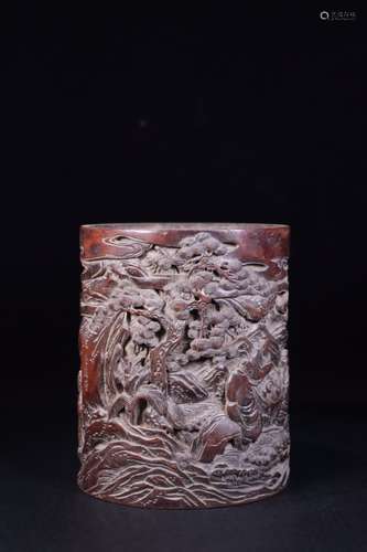 Chinese Bamboo Carved Brushpot