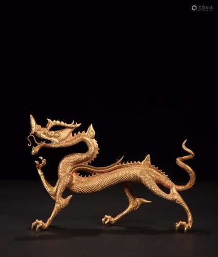 Chinese Gilt Bronze Dragon