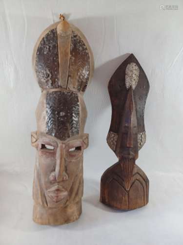 Antique Two African Wooden Masks