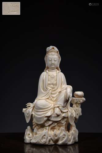 Chinese Blanc De Porcelain Guanyin Statue