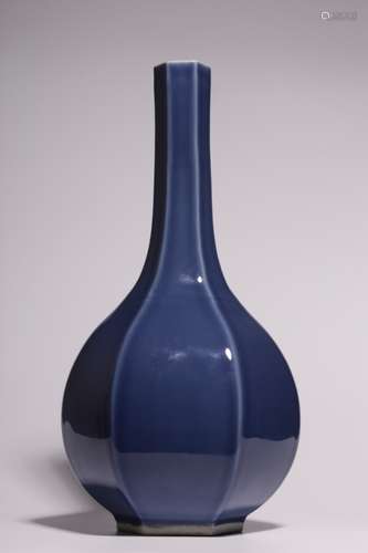 Chinese Blue Glazed Porcelain Vase,Mark