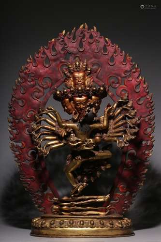 Qing Chinese Gilt Bronze Buddha