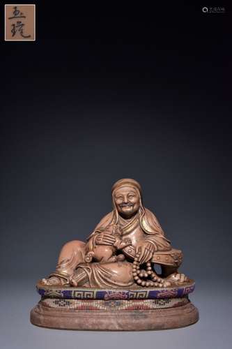 Chinese Soapstone Hand Carved Luohan Statue