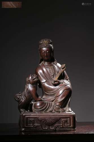 Chinese Bronze Guanyin Figural