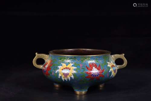 Chinese Cloisonne Tripod Censer