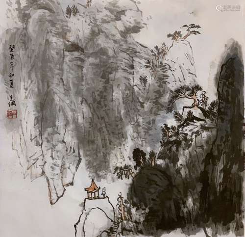 Chinese Ink Color Landscape Painting