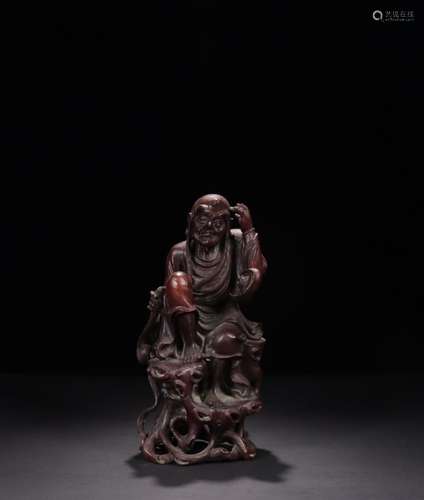 Chinese Bamboo Carved Luohan Figurine