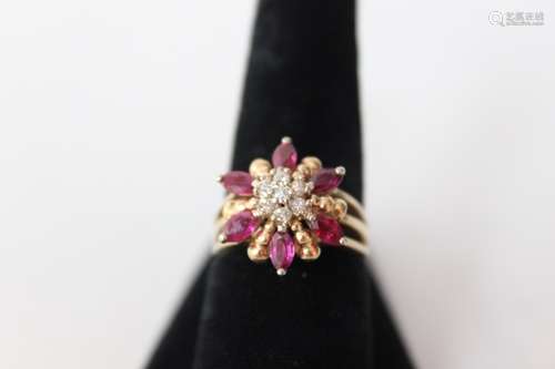 Ruby Diamond Women Ring