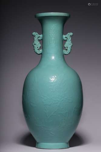 Chinese Turquoise Glazed Porcelain Vase,