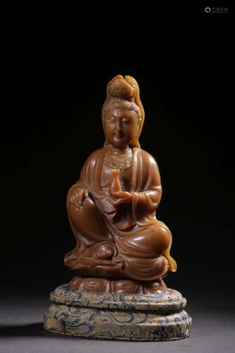 Chinese Soapstone Carved Guanyin