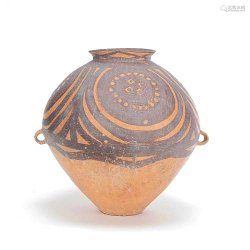 A LARGE NEOLITHIC POTTERY JAR Probably Majiayao Yangshao Cul...