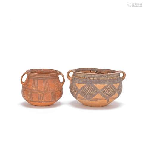 TWO NEOLITHIC POTTERY JARS Majiayao Culture, 3rd millennium ...