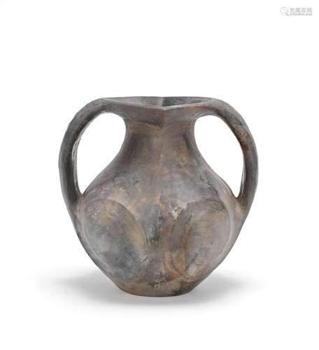 A BURNISHED BLACK POTTERY AMPHORA, LIFAN Han Dynasty