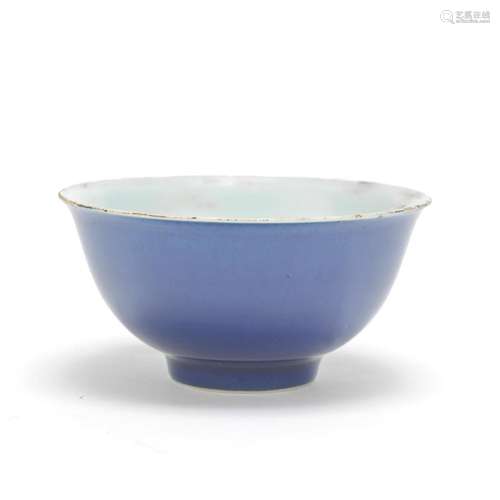 A MONOCHROME COBALT-BLUE BOWL Xuande six-character mark, 18t...