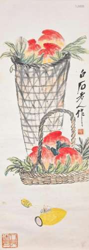 IN THE MANNER OF QI BAISHI, 20TH CENTURY Baskets of Peaches