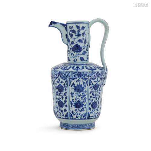 A Ming-style blue and white ewer, Qing dynasty, Yongzheng/Qi...