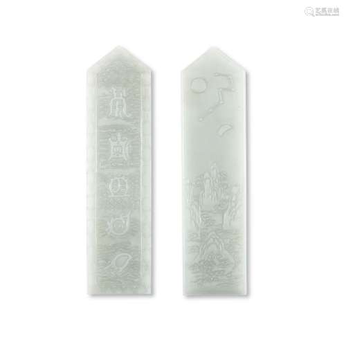 Two white jade tablets, Gui, Marks and period of Qianlong | ...