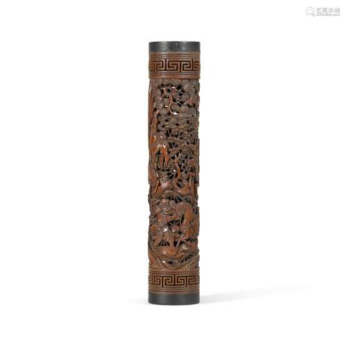 A carved and reticulated bamboo parfumier, Qing dynasty, 18t...