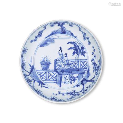 A blue and white dish, Mark and period of Yongzheng |  清雍正...