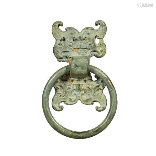 A bronze mask and ring handle, Eastern Zhou/Han dynasty | 東...