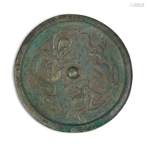 A bronze 'dragon' mirror, Song dynasty  |  宋 銅龍紋...