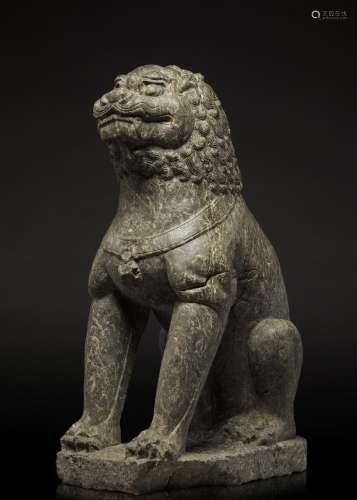 A magnificent and exceptionally rare stone Lion, Song dynast...